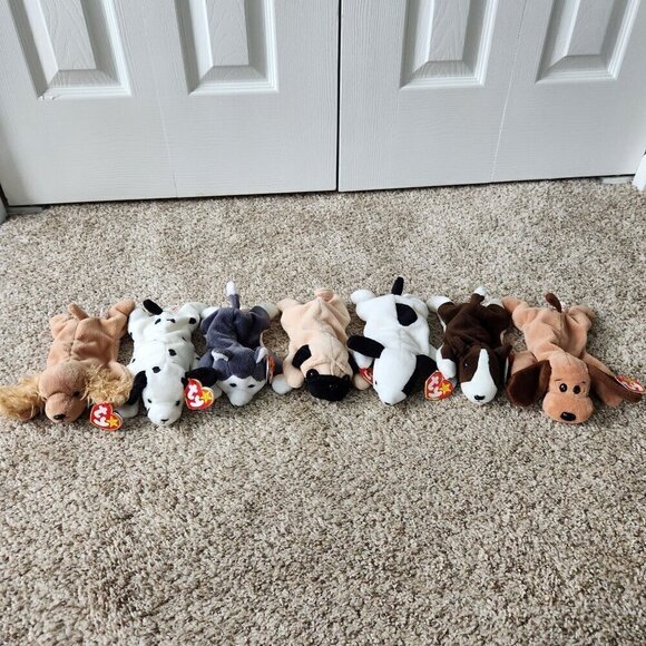 Ty Beanie Baby Bundle - Dogs Spunky, Dotty, Pugsly, Spot, Nanook, Bruno … - Picture 1 of 16